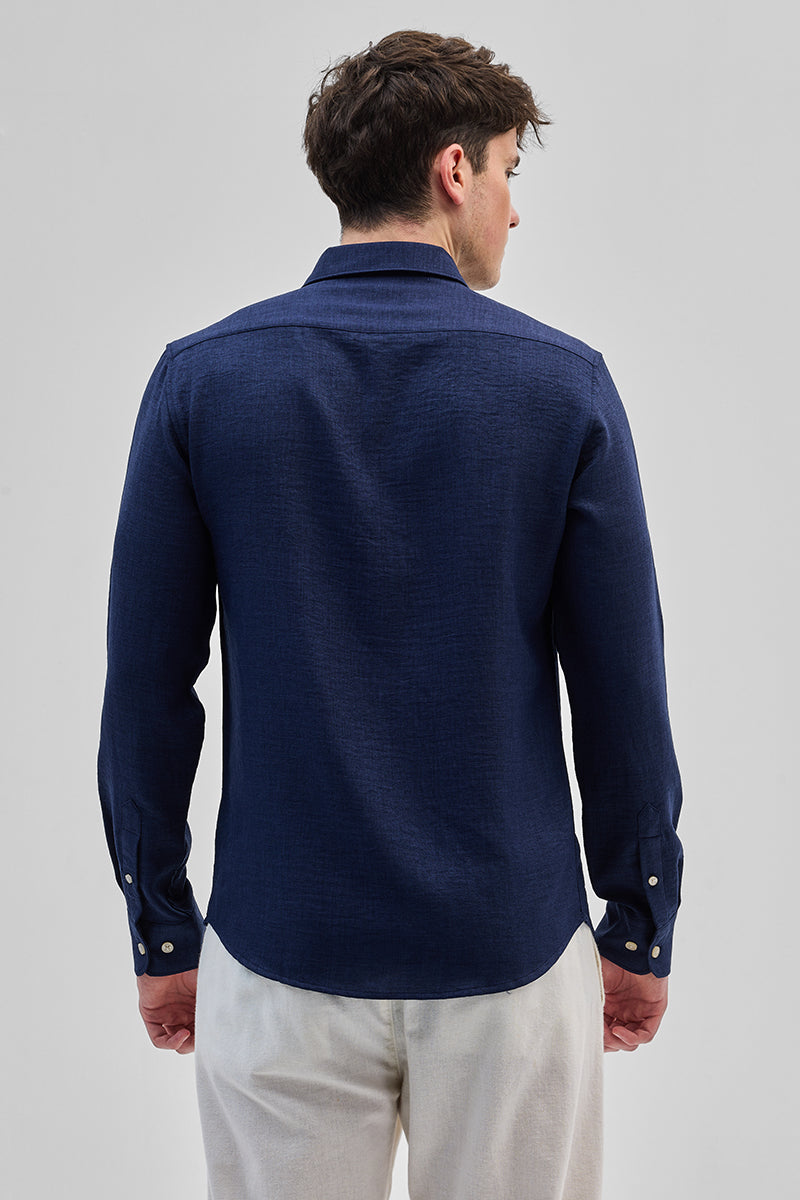 Navy Textured Shirt