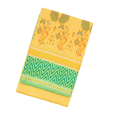 Sandal Handloom Chirala Silk Cotton Saree With Peacock Motifs