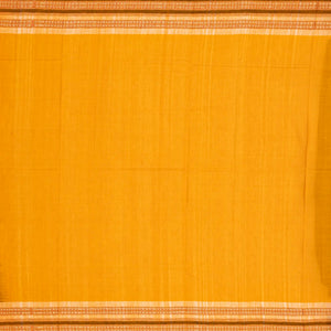 Dark Blue Handloom Orissa Cotton Saree With Mustard Tie & Dye Pallu