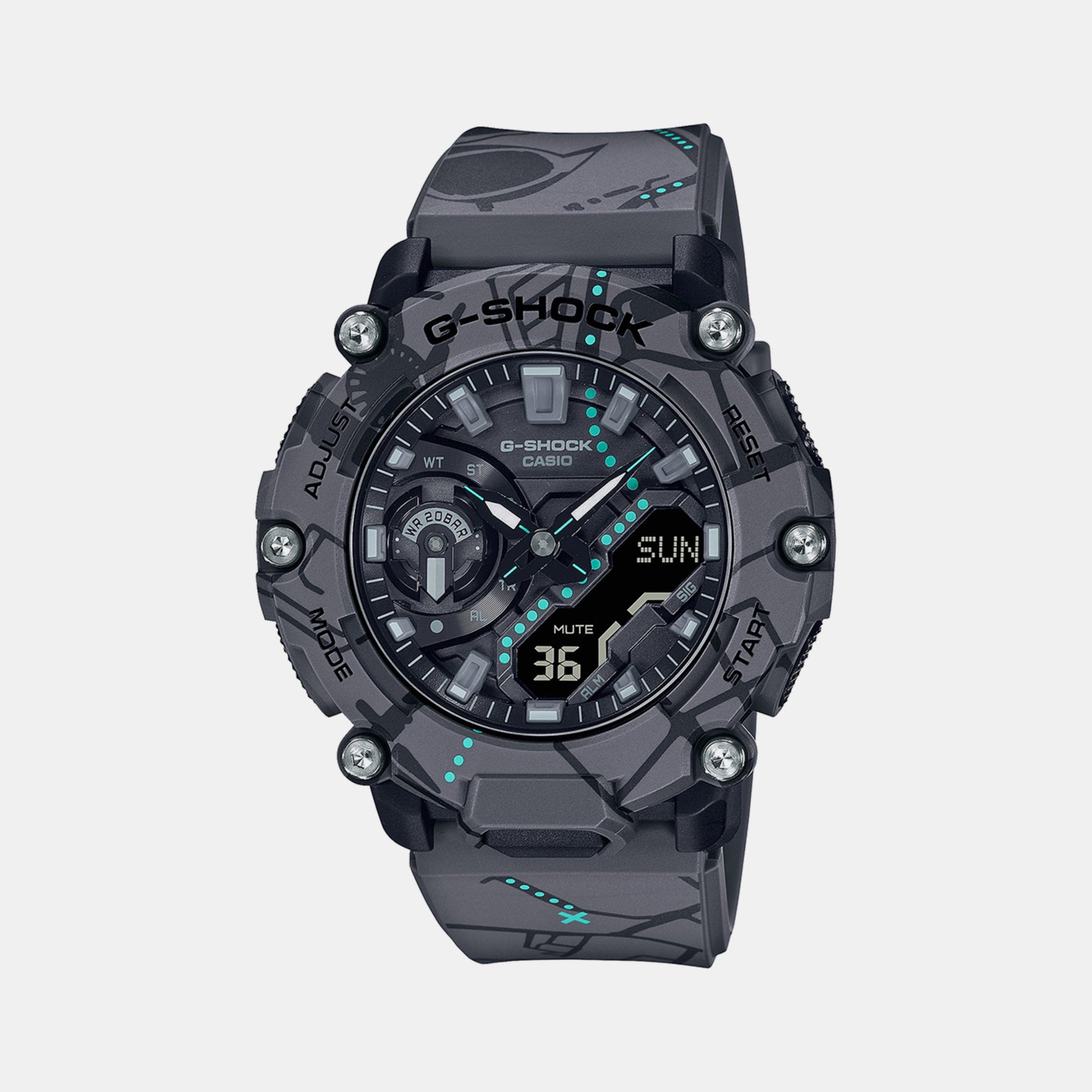 G-Shock Men Quartz Grey Dial Analog-Digital Resin Watch G1368