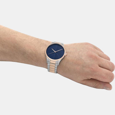 Ck Iconic Unisex Quartz Blue Dial Analog Stainless Steel Watch 25200165