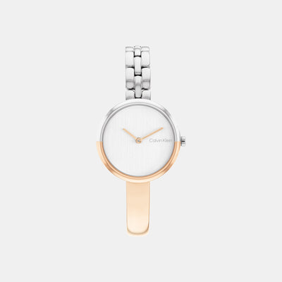 Bangled Women Quartz Silver Dial Analog Stainless Steel Watch 25200281