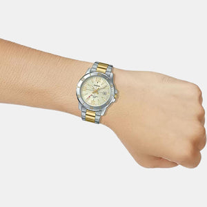 Enticer Men Quartz Yellow Dial Analog Stainless Steel Watch A1736