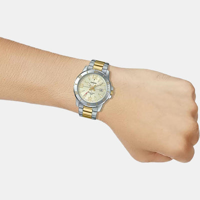 Enticer Men Quartz Yellow Dial Analog Stainless Steel Watch A1736
