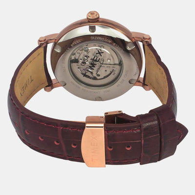 E Class Men Automatic Silver Dial Analog Leather Watch TWEG16719