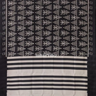 Black White Tribal Jhoti Contemporary Silk Saree