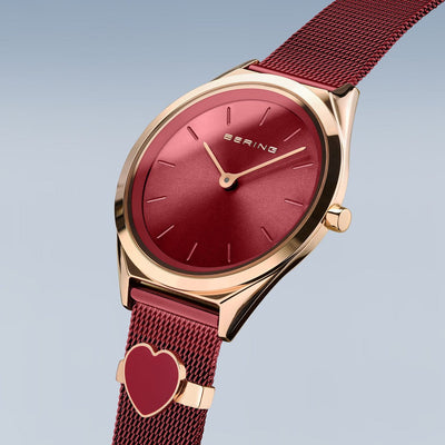 Bering Ultra Slim Red Dial Women 31mm