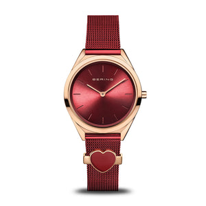 Bering Ultra Slim Red Dial Women 31mm