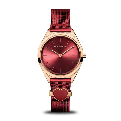 Bering Ultra Slim Red Dial Women 31mm
