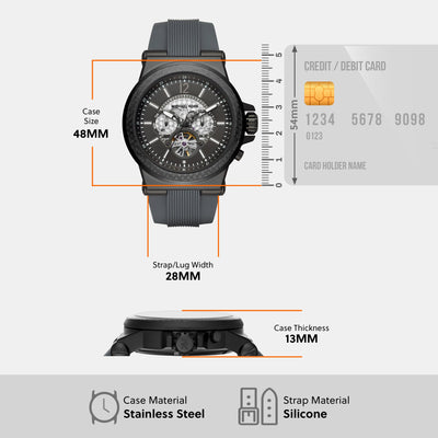 Dylan Men Automatic Black Dial Analog Silicone Watch MK9026