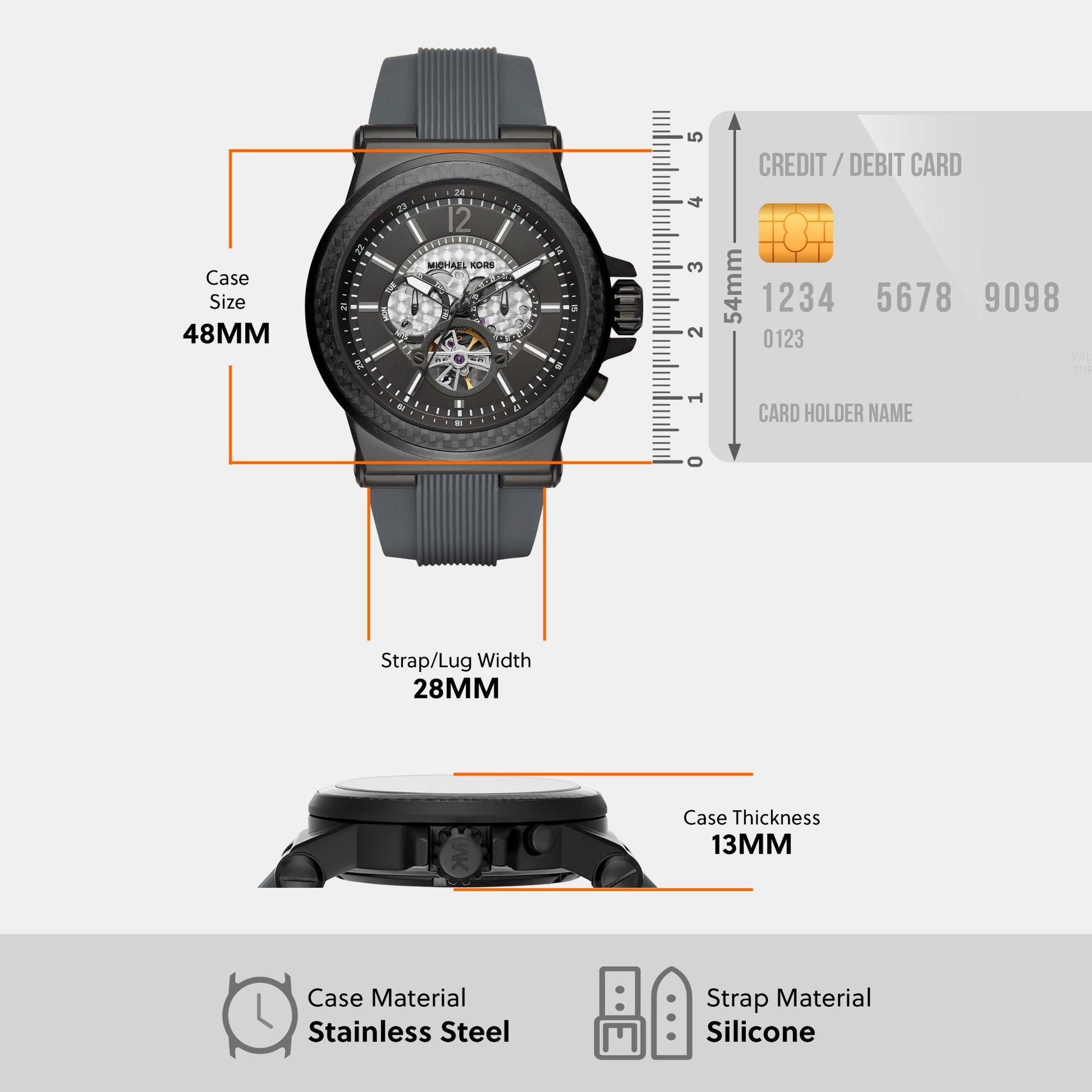 Dylan Men Automatic Black Dial Analog Silicone Watch MK9026