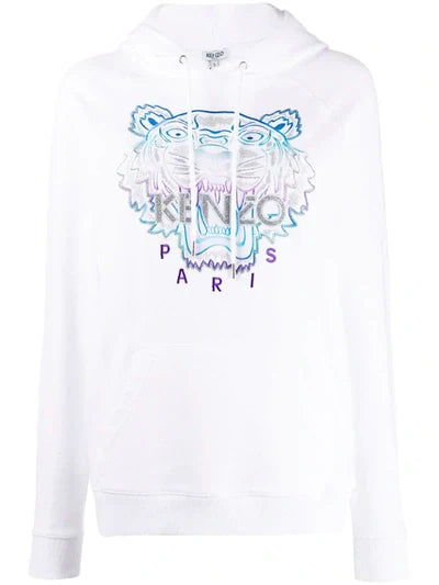 Kenzo White Limited Edition Holiday Tiger Hoodie