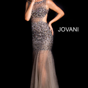Beaded Sheer Fitted Sleeveless Gown by Jovani 171100