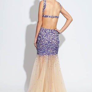Beaded Sheer Fitted Sleeveless Gown by Jovani 171100