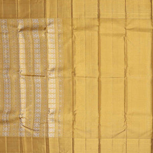 Gold zari jacquard silksaree, zari border of muthu,kodi visiry & chevron designs & bogudi,kuyil kann & zari stripes