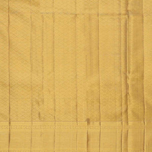 Gold zari jacquard silksaree, zari border of muthu,kodi visiry & chevron designs & bogudi,kuyil kann & zari stripes