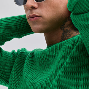 Green Fisherman Knit Sweater