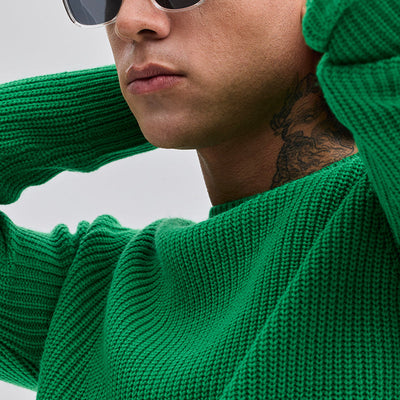 Green Fisherman Knit Sweater