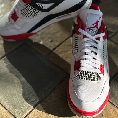 Nike Air Jordan 4 Retro White/Red Black-Tech Grey