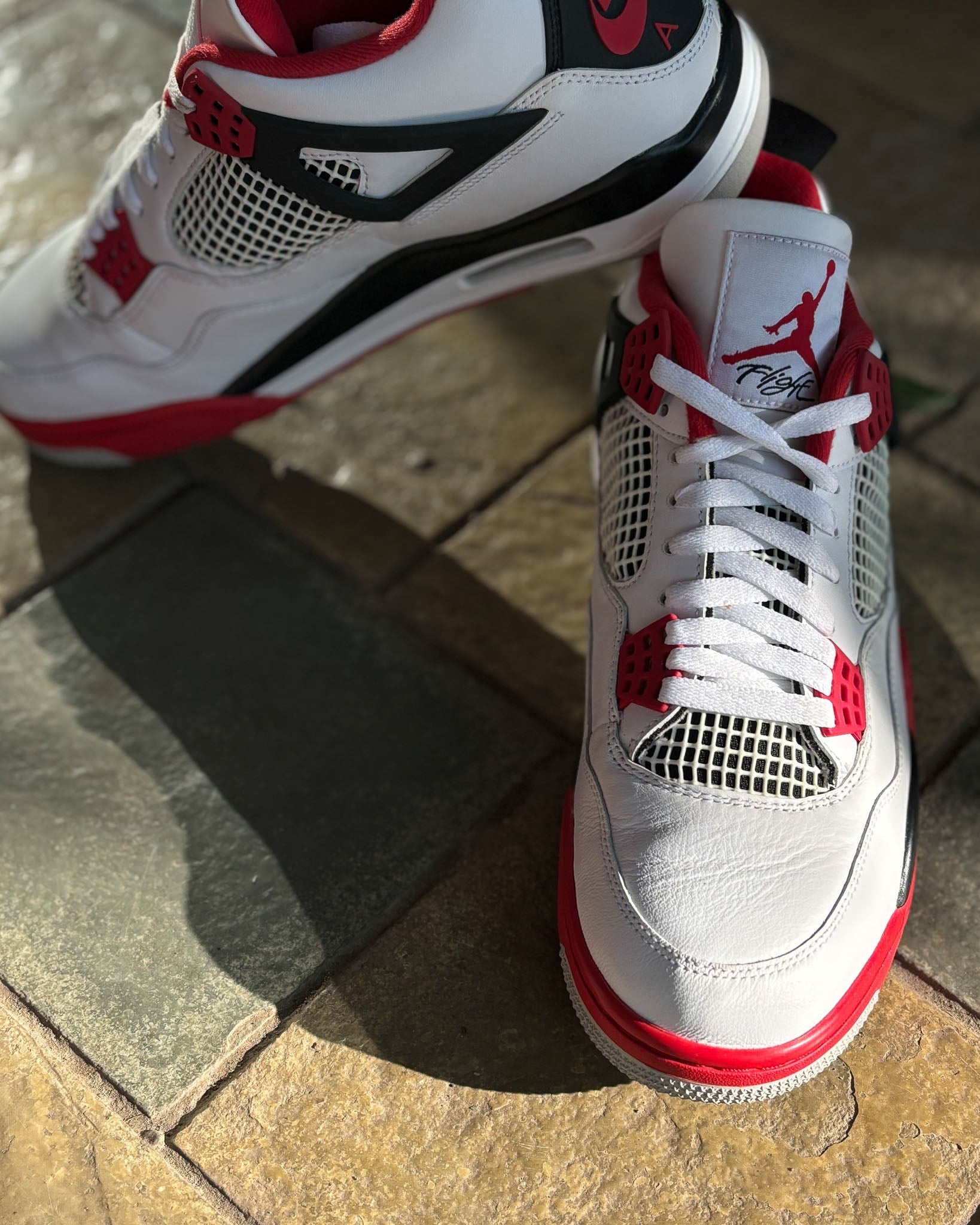 Nike Air Jordan 4 Retro White/Red Black-Tech Grey