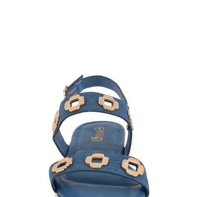 Girls Geometric Metallic Eyelet Band Sandals