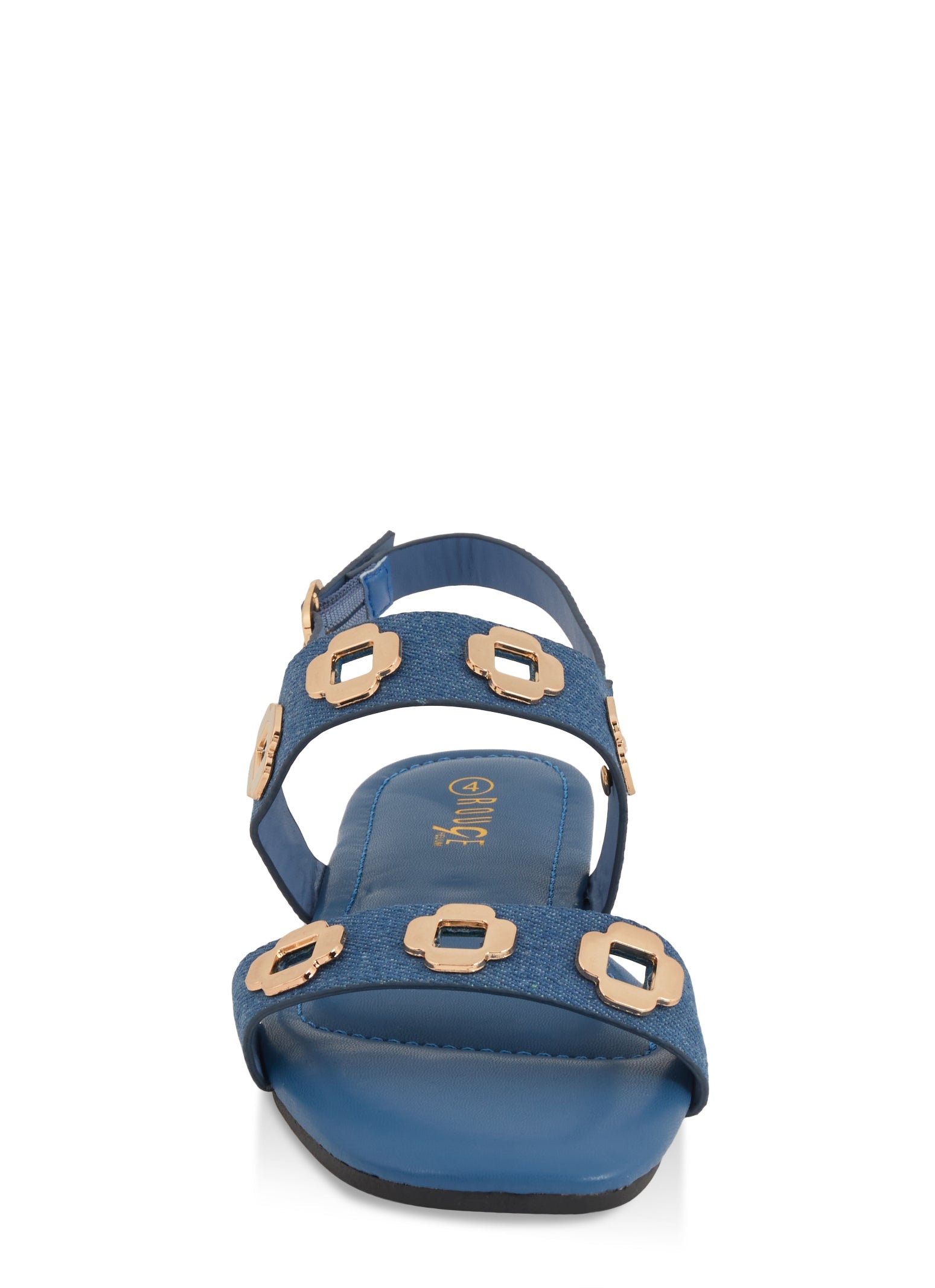 Girls Geometric Metallic Eyelet Band Sandals