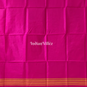 Parrot Green with Purple Handwoven Bishnupuri Silk Saree