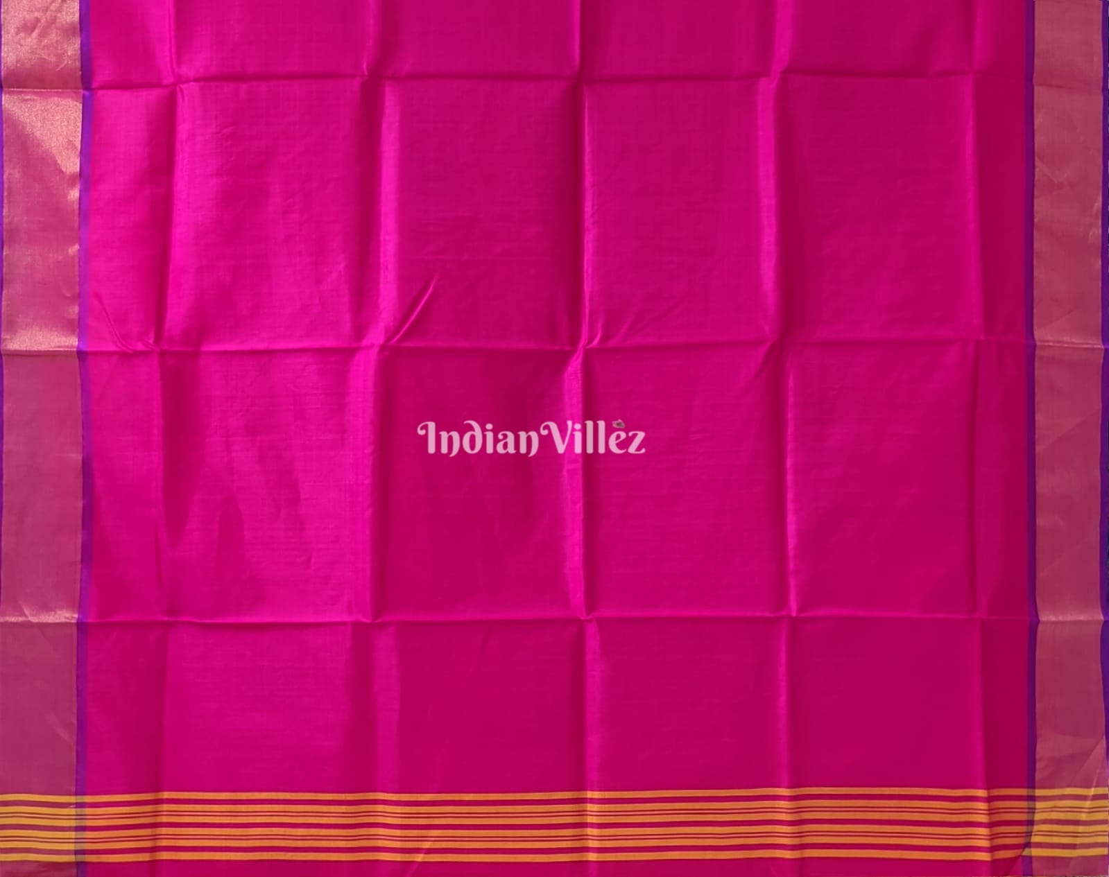 Parrot Green with Purple Handwoven Bishnupuri Silk Saree