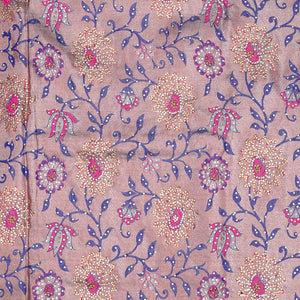 Pink floral jaal jacquard & stone embroidery silksaree,contrast pallu & traditional zari design scallop & cutwork border