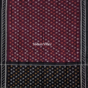 Maroon Maniabandha Odisha Ikat Cotton Saree