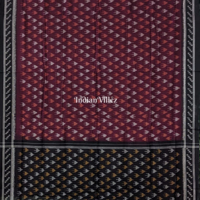 Maroon Maniabandha Odisha Ikat Cotton Saree