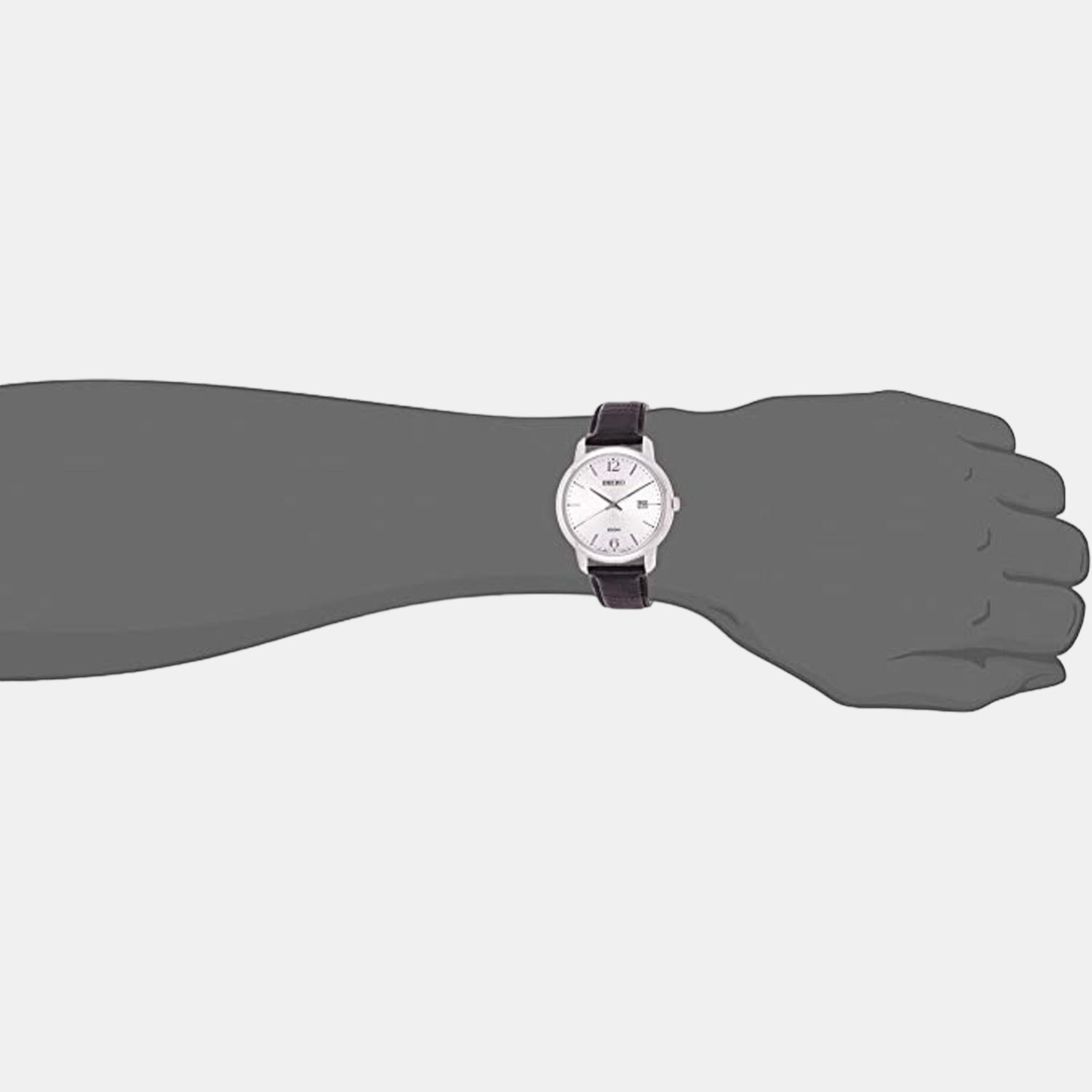 Dress Men Quartz White Dial Analog Leather Watch SUR265P1