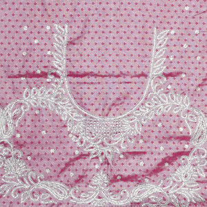 Green floral jacquard & stonework silksaree,contrast zari & stonework scallop border & intricate pallu,allover stonework