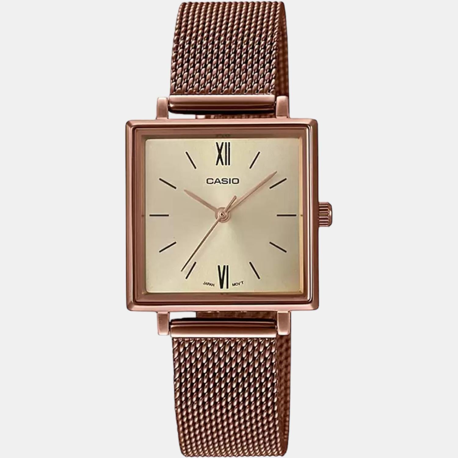 Enticer Women Quartz Rose Gold Dial Analog Stainless Steel Watch A1548