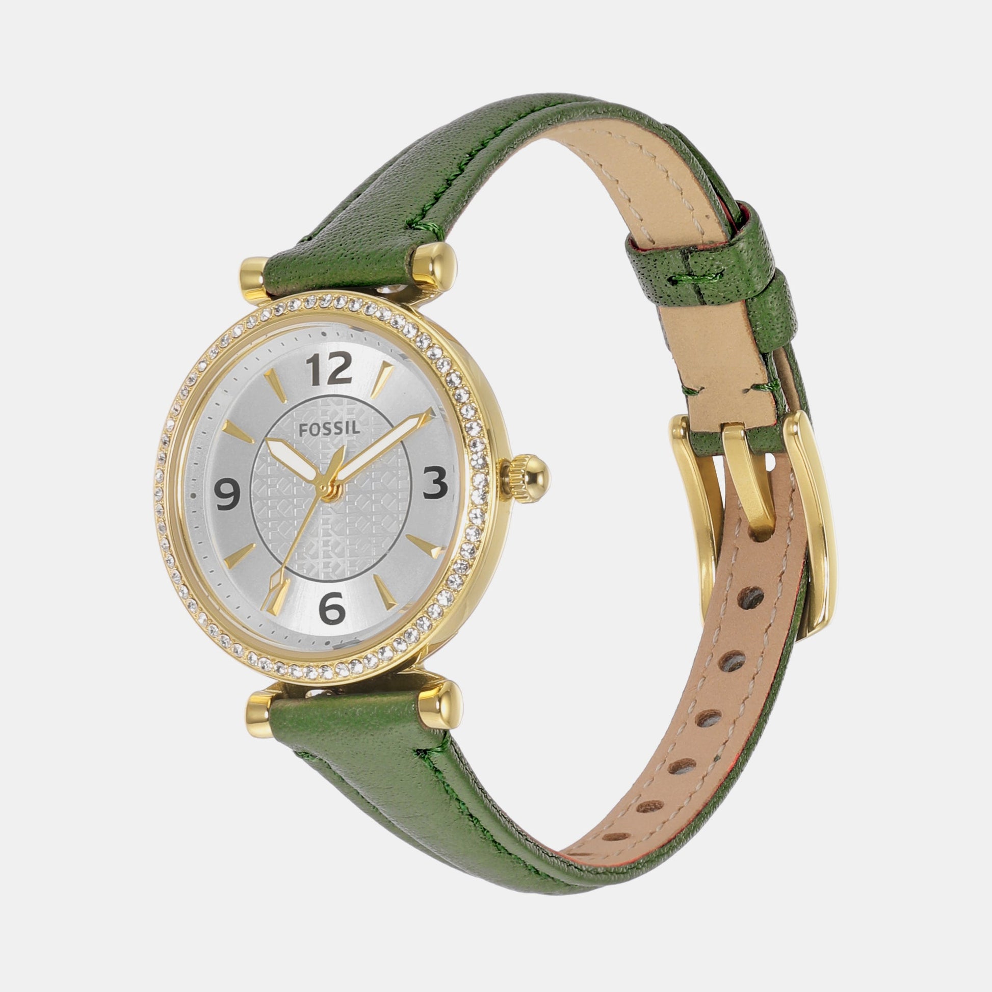 Carlie Women Quartz Silver Dial Analog Leather Watch ES5298