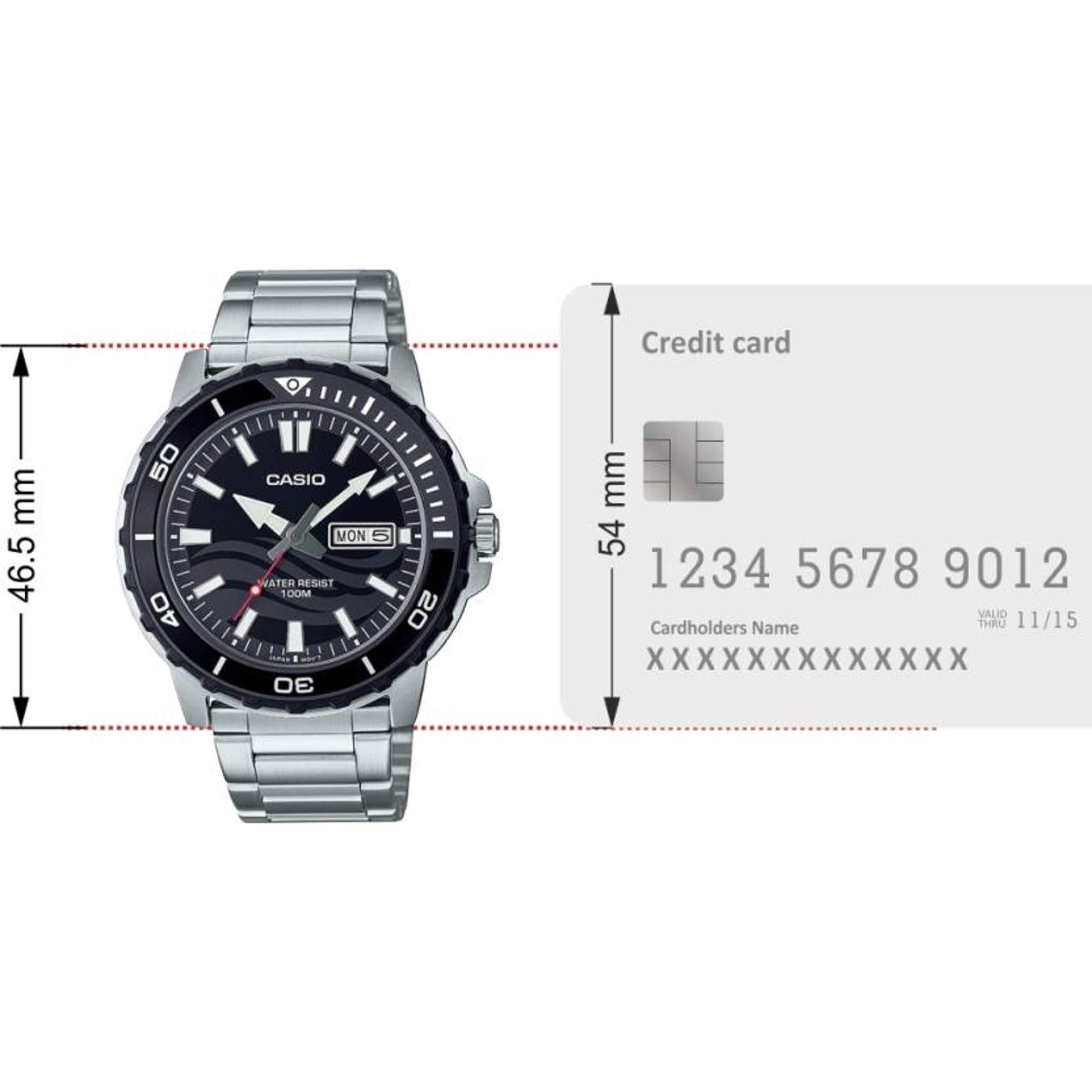 Enticer Men Quartz Black Dial Analog Stainless Steel Watch A2116