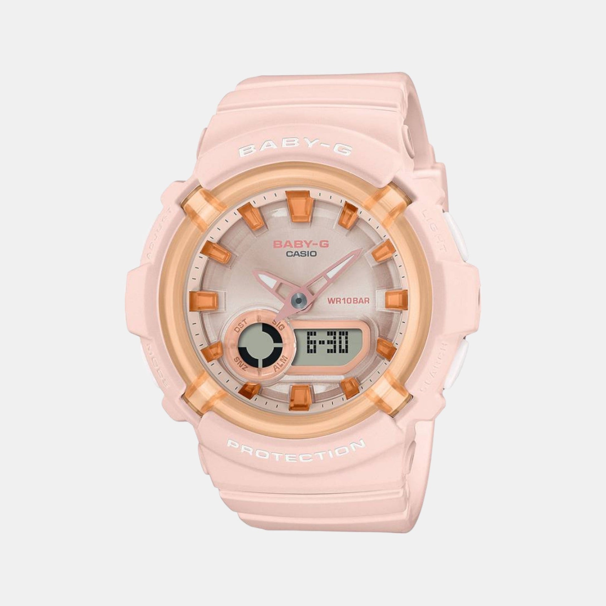 Baby-G Women Quartz Pink Dial Analog-Digital Resin Watch B230