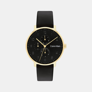 Ck Stun Unisex Quartz Black Dial Analog Leather Watch 25200404