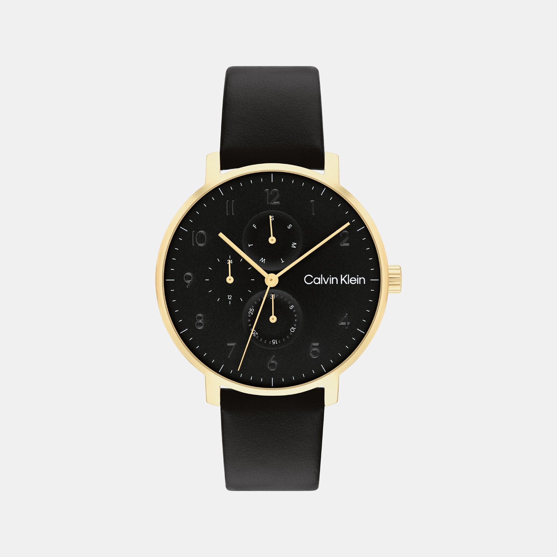 Ck Stun Unisex Quartz Black Dial Analog Leather Watch 25200404