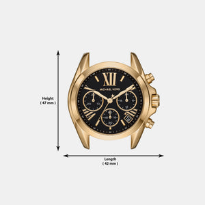 Bradshaw Women Quartz Black Dial Chronograph Stainless Steel Watch MK6959