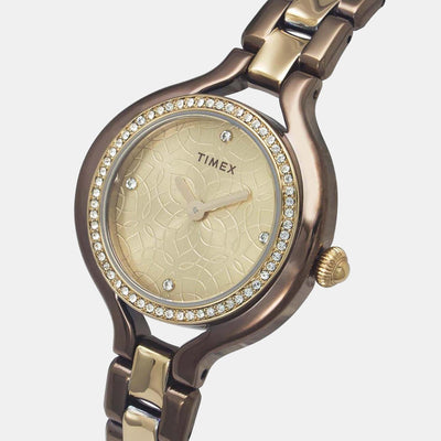 Fria Women Quartz Rose Gold Dial Analog Stainless Steel Watch TWEL14011