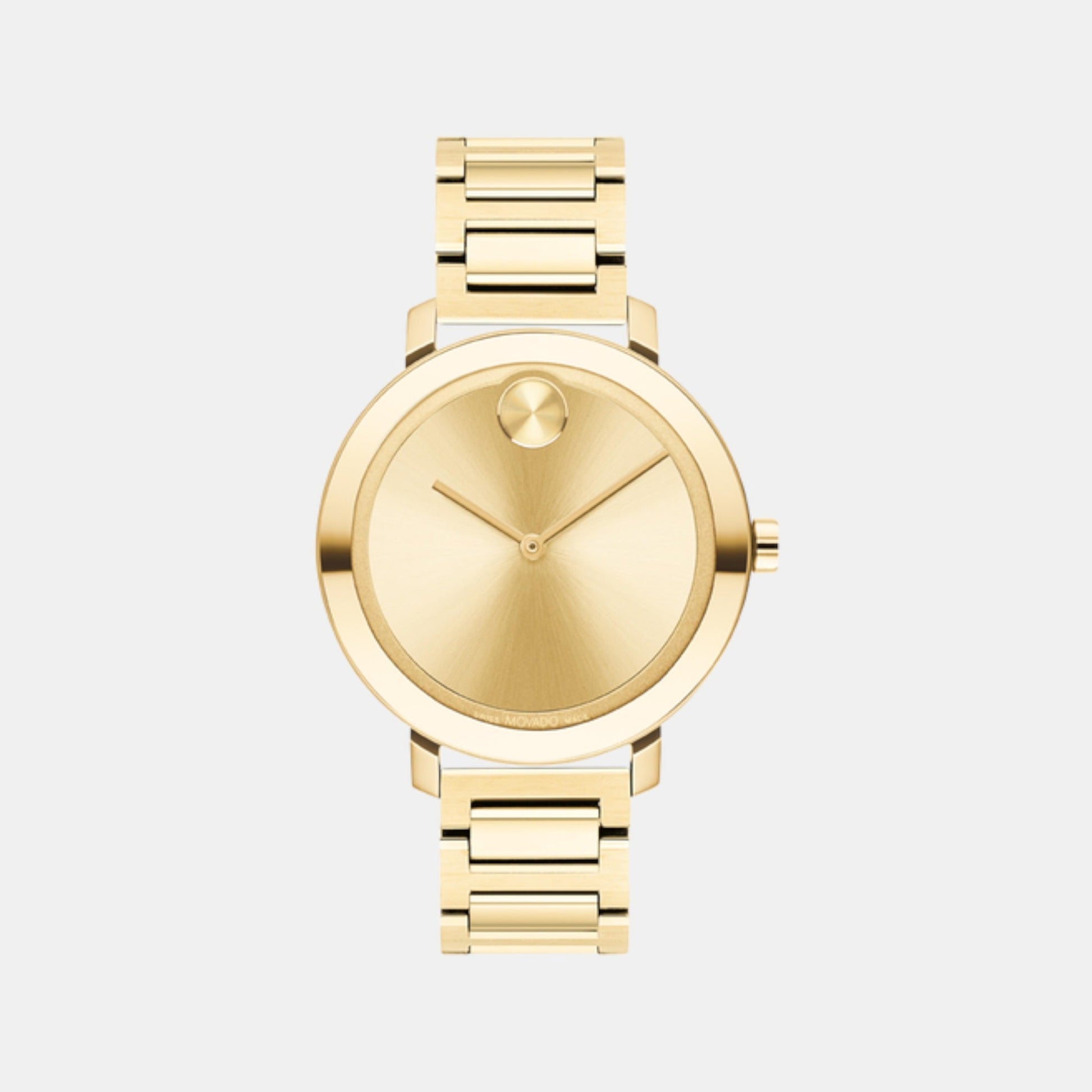 Bold Women Quartz Gold Dial Analog Stainless Steel Watch 3600822