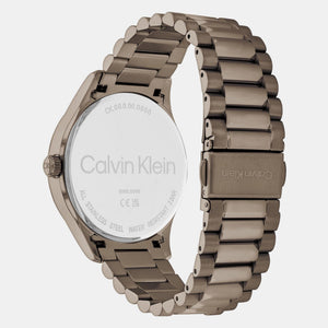 Ck Iconic Unisex Quartz Khaki Dial Analog Stainless Steel Watch 25200228