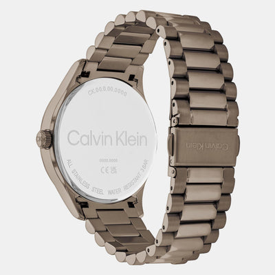 Ck Iconic Unisex Quartz Khaki Dial Analog Stainless Steel Watch 25200228