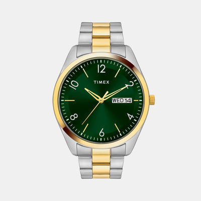 Classics Men Quartz Green Dial Analog Stainless Steel Watch TWTG10404