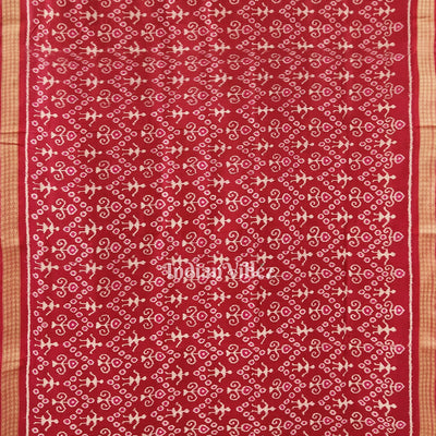 Maroon Tribal Odisha Ikat Contemporary Silk Saree