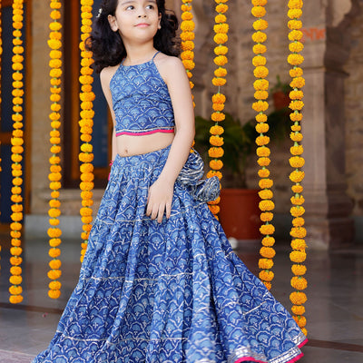 Moana Handblock Cotton Lehenga Set