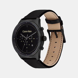 Ck Impressive Men Quartz Black Dial Chronograph Leather Watch 25200298