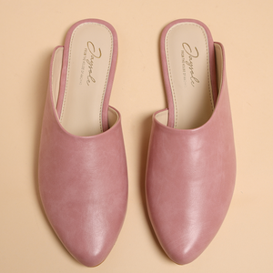 Cradle Pink Leather Mules