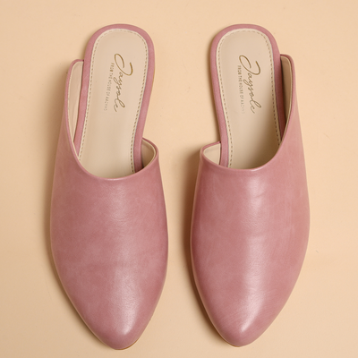 Cradle Pink Leather Mules